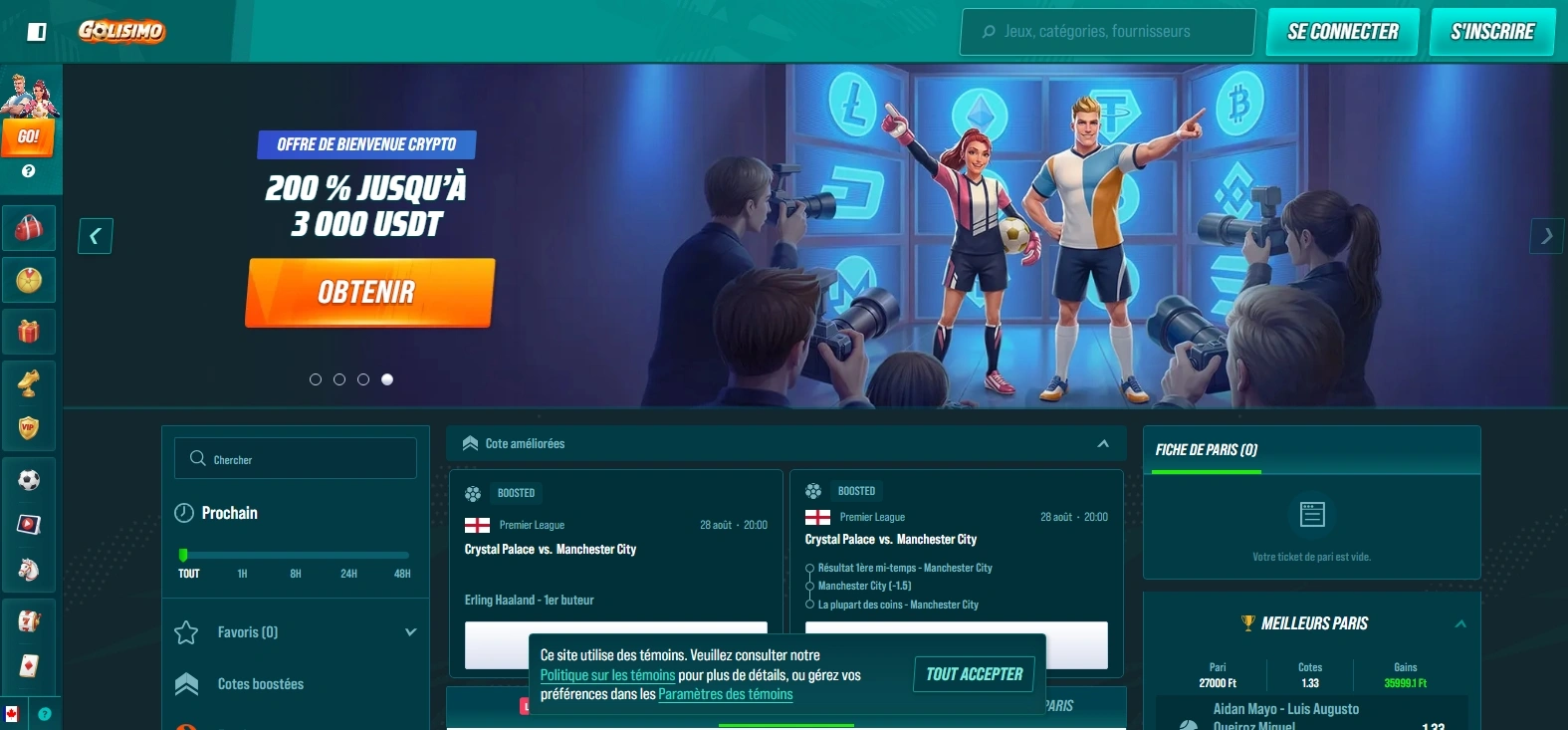 parier et gagnez grauitement sur paris sportif golsimo
